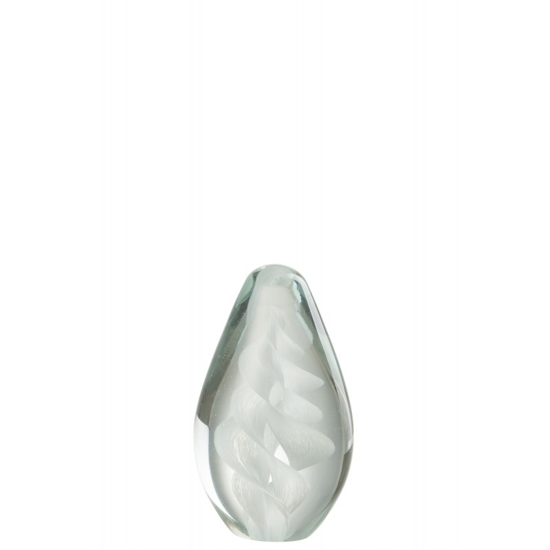 Portapapeles en espiral de vidrio blanco 9x9x15 cm