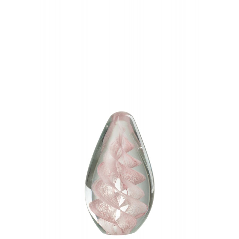 Portapapeles en espiral de vidrio rosa 9x9x15 cm