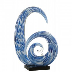Presse-papier tentacule en verre bleu 11x11x35 cm