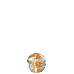 Portapapeles de arte de vidrio naranja 8x8x8 cm