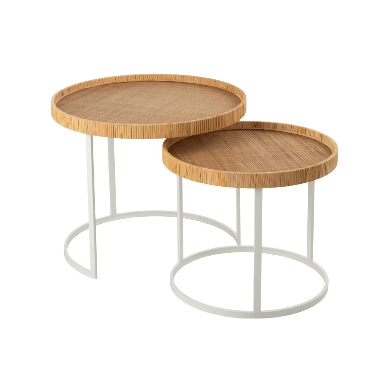 Set de 2 tables gigognes en métal multicouleur 60x60x51 cm