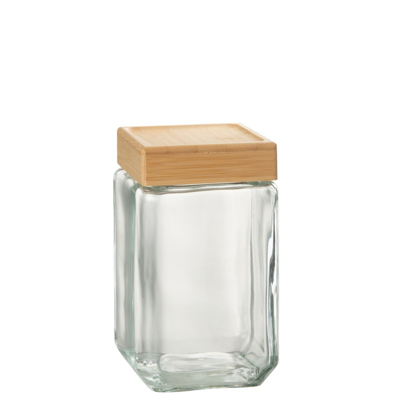 Pot en verre transparent 11x11x19 cm