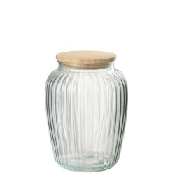 Pot en verre transparent 15x15x20 cm