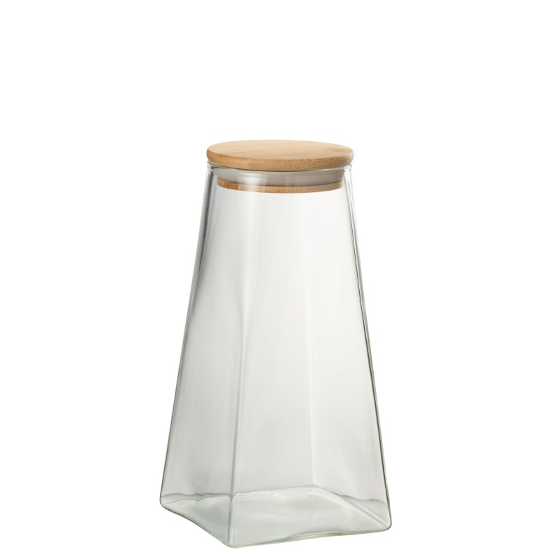 Pot en verre transparent 11x11x20 cm Pot en verre transparent 11x11x20 cm