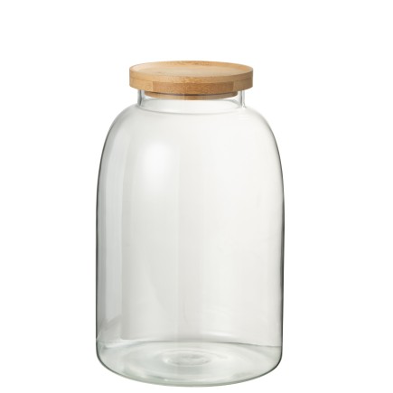Pot en verre transparent 15x15x23 cm