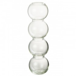 Jarrón de vidrio transparente en forma de bola de 9x9x31 cm