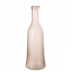 Vase en verre rose 15x15x45 cm
