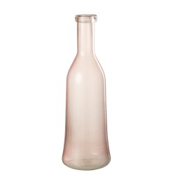 Vase en verre rose 15x15x45 cm