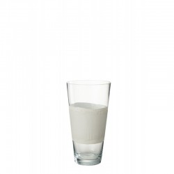 Vase avec ligne en verre blanc 19x19x35 cm