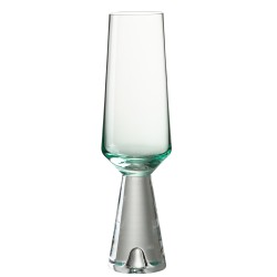 Flute en verre azur 6x6x21 cm