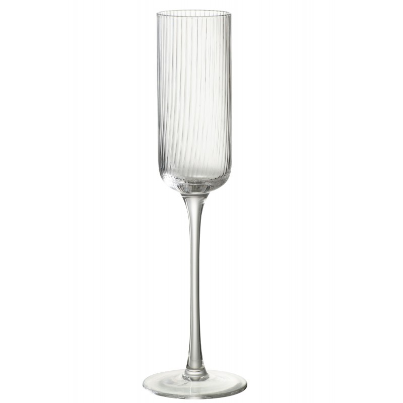 Vaso de champán de vidrio transparente de 7x7x26 cm