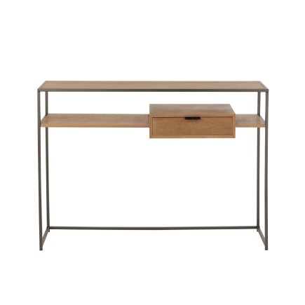 Console en bois et métal avec 1 tiroir L120*l30*H86cm
