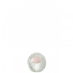 Portapapeles de vidrio rosa con burbujas 9x9x8 cm