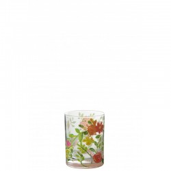 Vaso de agua de vidrio multicolor 8x8x10 cm