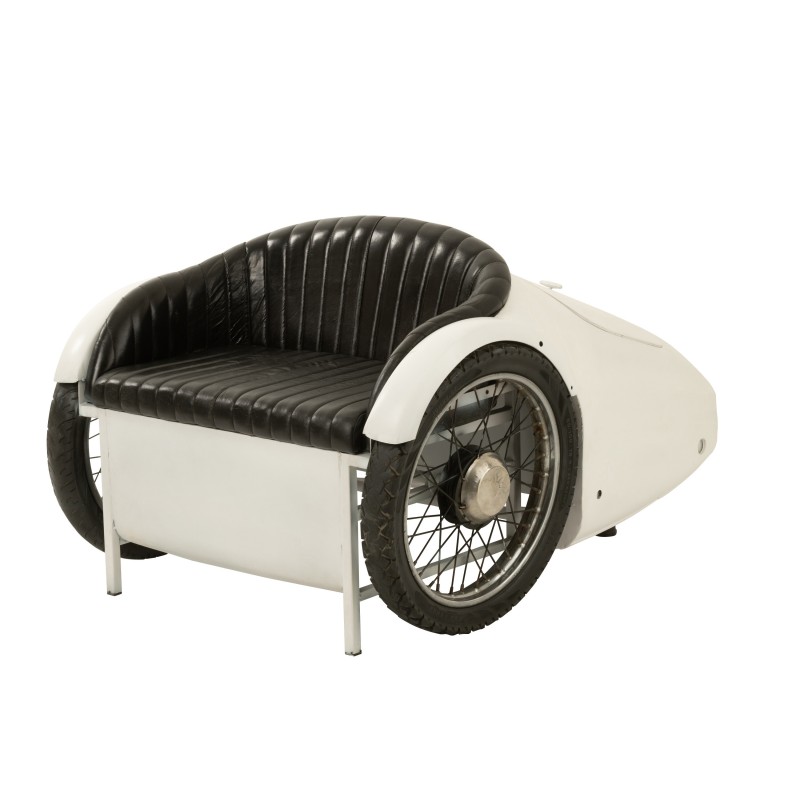 MEUBLE VOITURE FAUTEUIL METAL BLANC