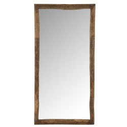 Espejo de pared rectangular de madera marrón de 176x90x8 cm.