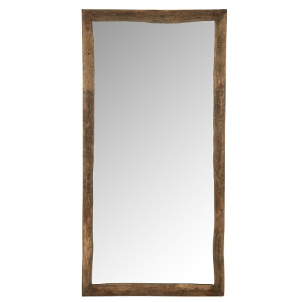 Espejo de pared rectangular de madera marrón de 176x90x8 cm.