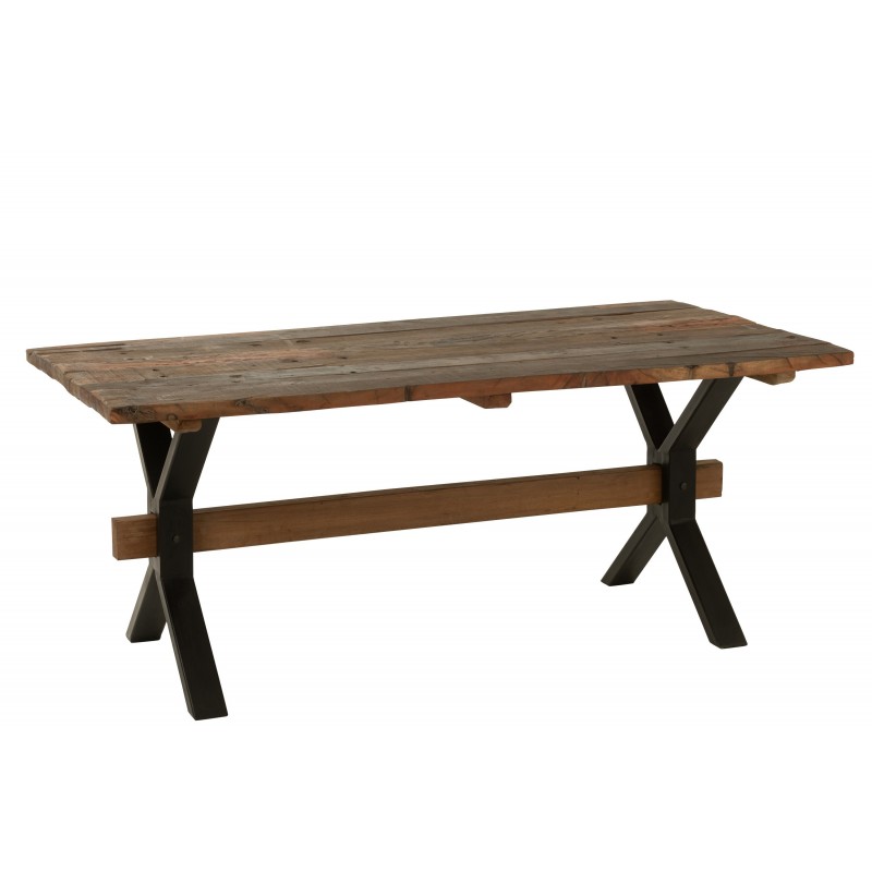 Table vieillie en bois marron 180x89x76 cm