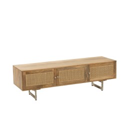 Mueble de TV de madera natural de 120x43x49 cm.