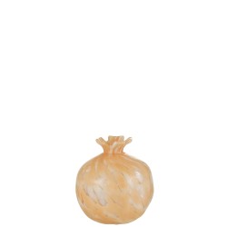 Vase en verre beige 12x12x14 cm