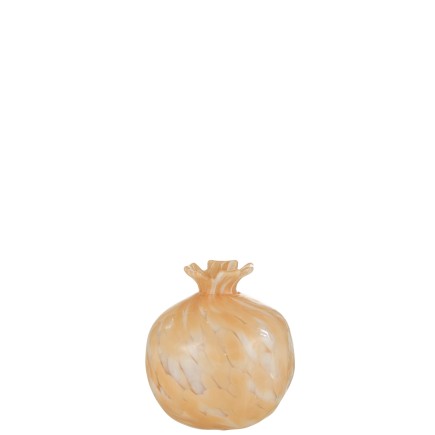Vase en verre beige 12x12x14 cm