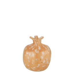 Vase en verre beige 14x14x16 cm