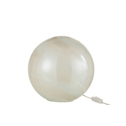 LAMPE PEARL RONDE VERRE BLANC LARGE