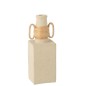 Vase carré avec anses ovales en ciment sable naturel 13x29 cm Vase carré avec anses ovales en ciment sable naturel 13x29 cm