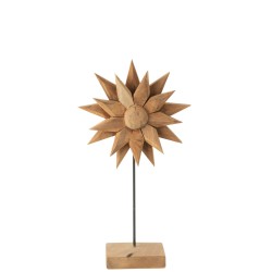 Girasol de madera natural 25x25x45 cm