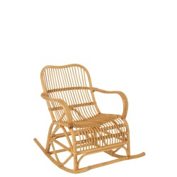 Fauteuil à bascule en bois naturel 68x103x87 cm