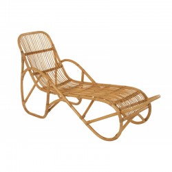 Chaise lounge en bois naturel 60x174x93 cm