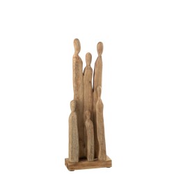 Groupe de personnes en bois naturel 20x9x60 cm