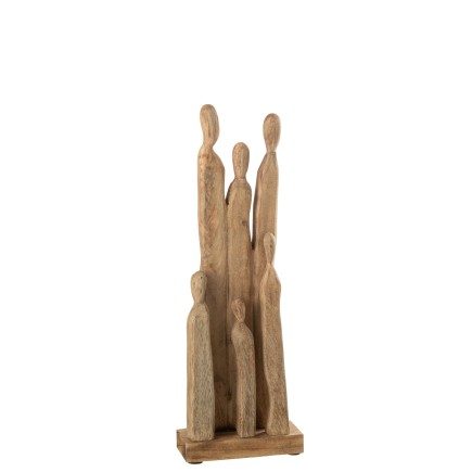 Groupe de personnes en bois naturel 20x9x60 cm