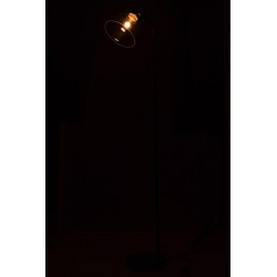 Lámpara de pie de acero negro y vidrio transparente L41*l29*H156cm