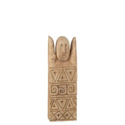 Personnage africain sculpté en bois naturel 16x7x46 cm