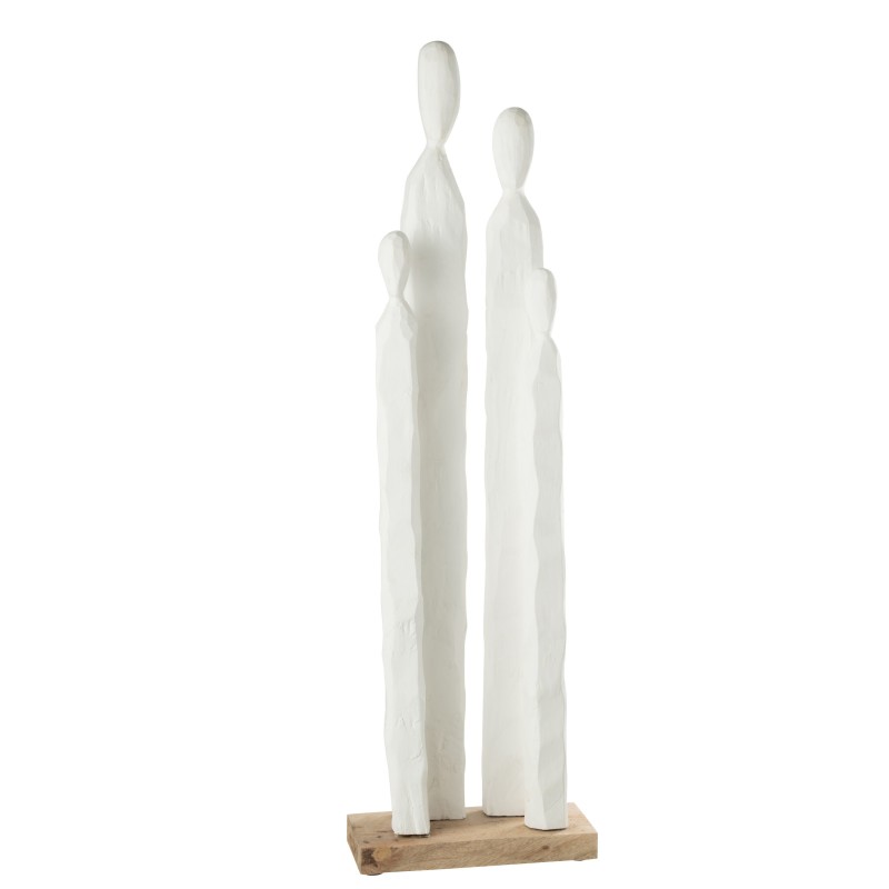 Grupo de personas de madera blanca 29x14x95 cm Grupo de personas de madera blanca 29x14x95 cm