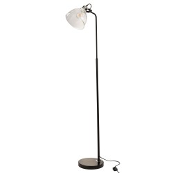Lámpara de pie de acero negro y vidrio transparente L41*l29*H156cm