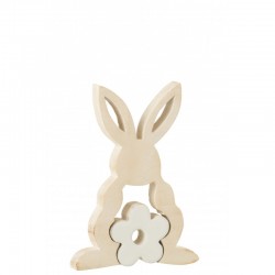 Puzzle de conejo de madera blanco 21x2,5x13,5cm