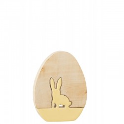 Oeuf synthétiquezzle avec lapin en bois jaune 19x13x3 cm