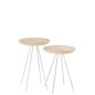 Set de 2 tables en bois naturel 34x34x53 cm Set de 2 tables en bois naturel 34x34x53 cm