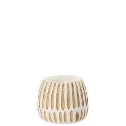 Pot en bois blanc 15x15x14 cm