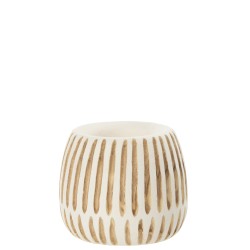 Pot en bois blanc 20x20x18 cm