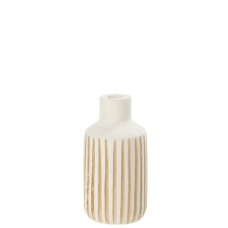 Vase en bois blanc 18x18x33 cm