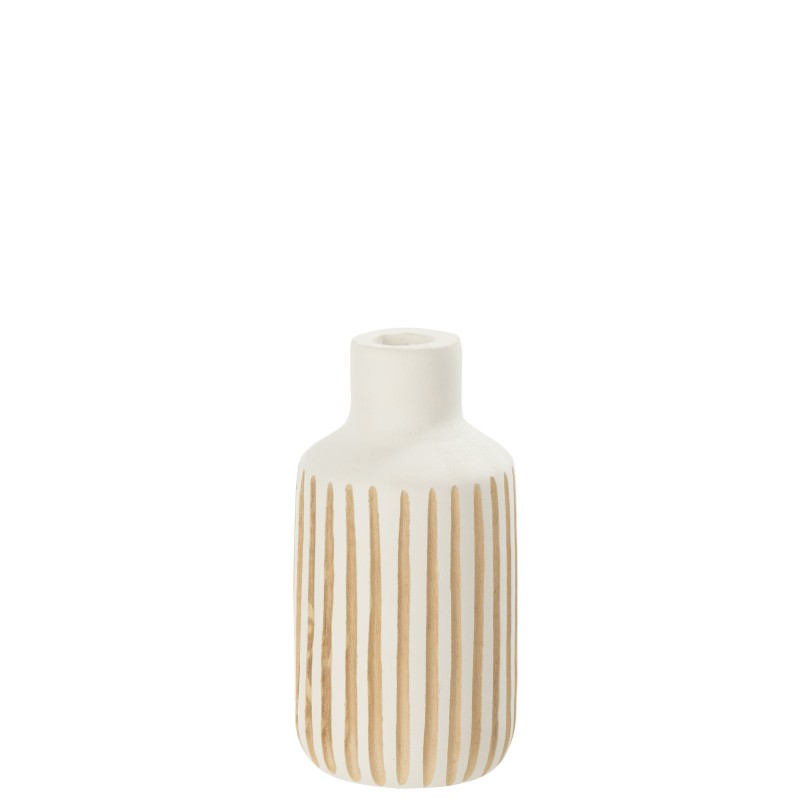 Vase en bois blanc 18x18x33 cm Vase en bois blanc 18x18x33 cm