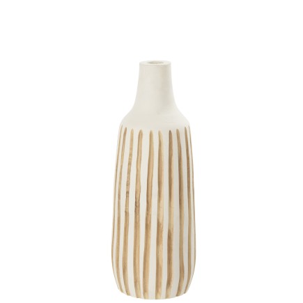 Vase en bois blanc 18x18x45 cm
