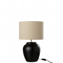 Lámpara con pantalla de cerámica negra de 29x29x47 cm
