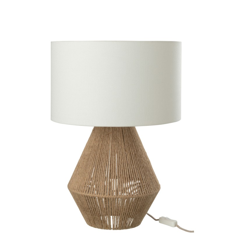 Candeeiro com abajur em metal natural 35x35x51 cm Candeeiro com abajur em metal natural 35x35x51 cm