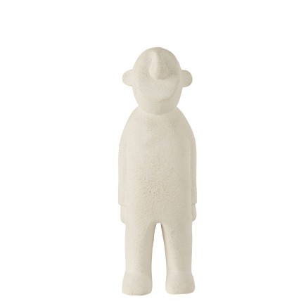 Estatuilla de madera blanca de 13x13x40 cm