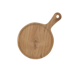Planche à découper ronde en bois naturel 43x30x2 cm