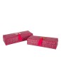 Set de 2 cajas anidadas de aluminio rosa 11x28x7 cm